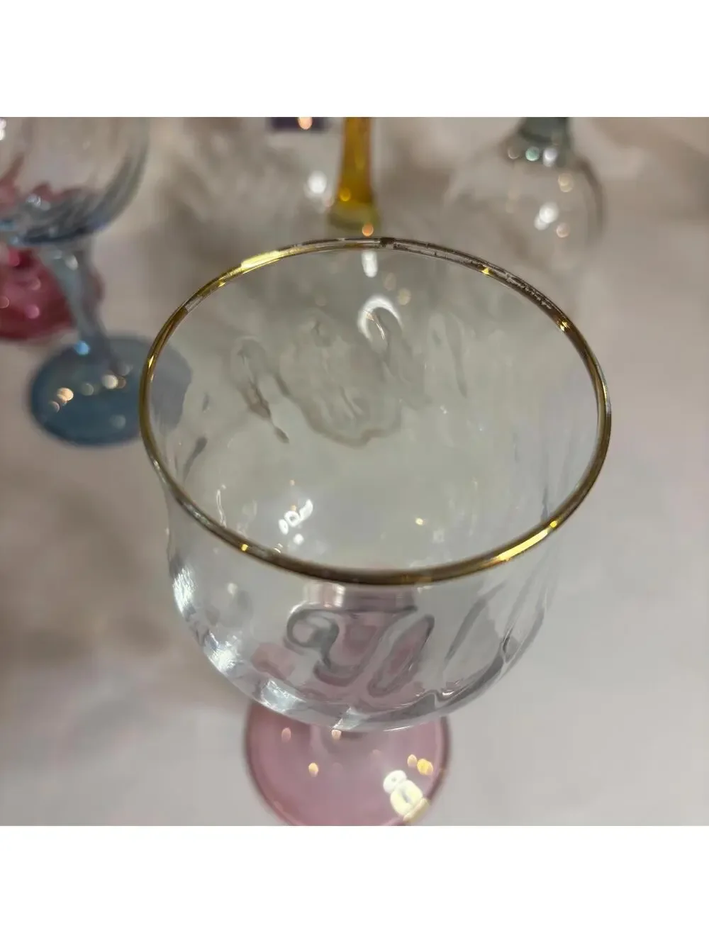 Multicolor Stemmed Glasses - set of six